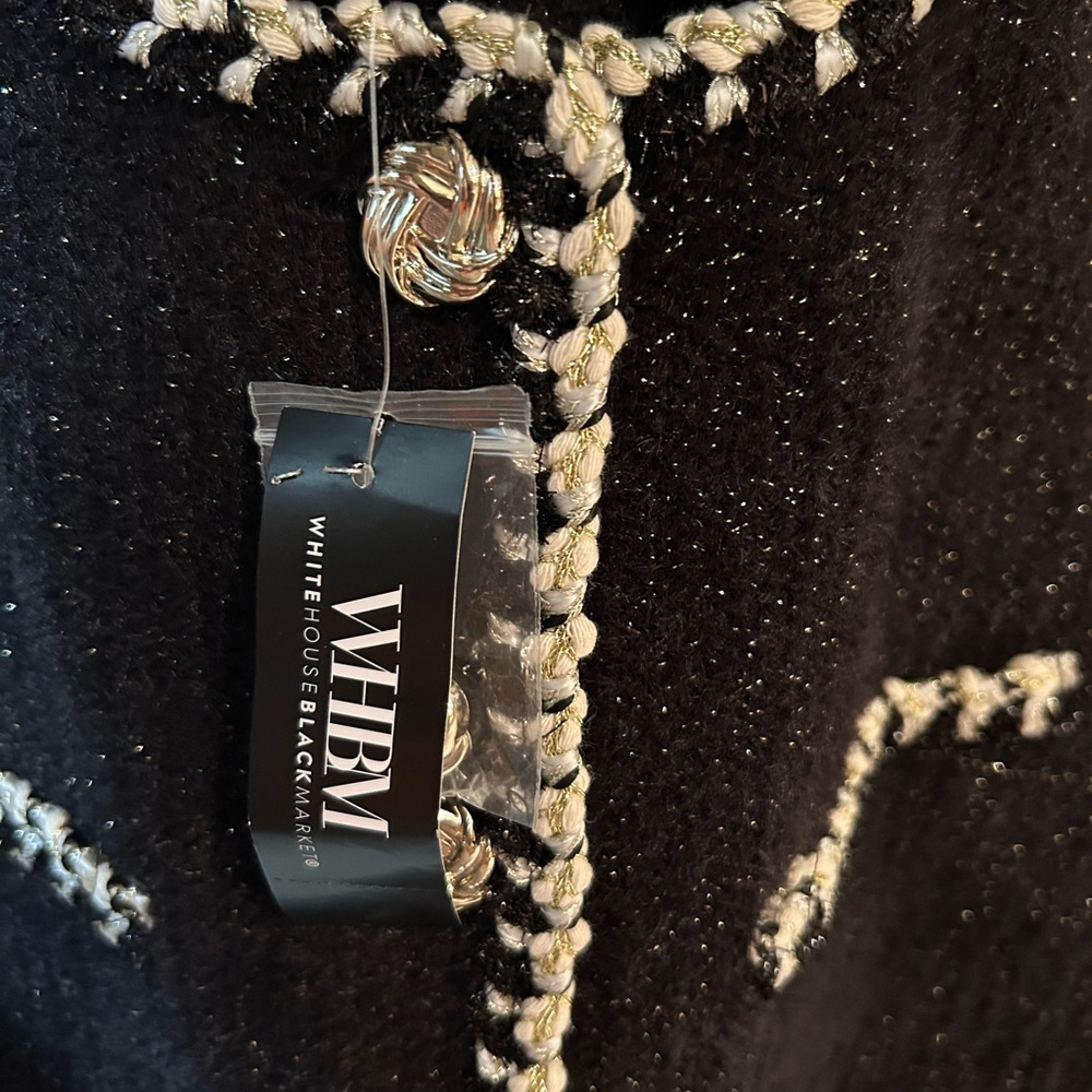 White House Black Market Black Blazer with Embellished Trim - Picture 6 of 6